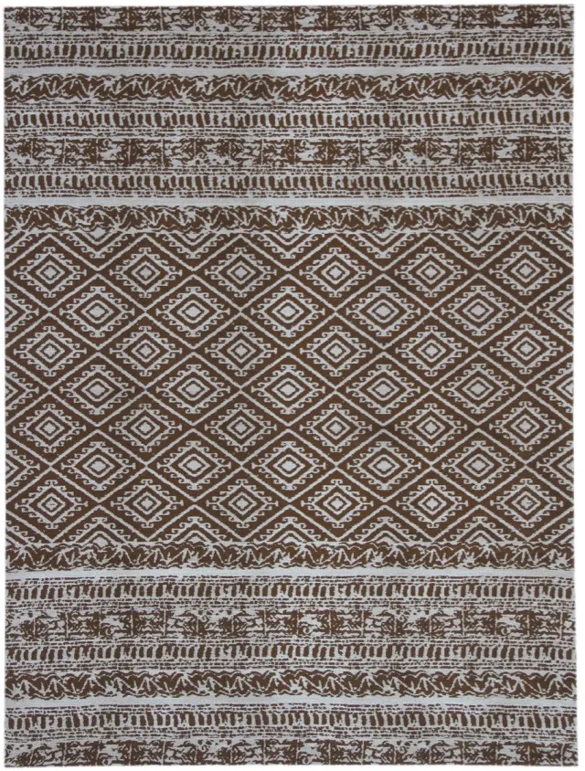 Padiro elegant buitenkleed 120 x 170 cm - donkerbruin - vintage patroon - voor binnen en buiten - voor vloerverwarming - van polyester