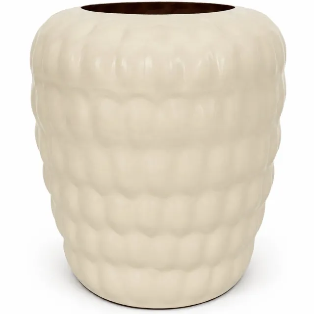 by Mooss Vaas Ø34 x 37 cm - Beige - Hoogglans - Modern - Luxe - Design - Glanzend - Stijlvol - Elegant - Chique - Trendy - Decoratief - Woondecoratie