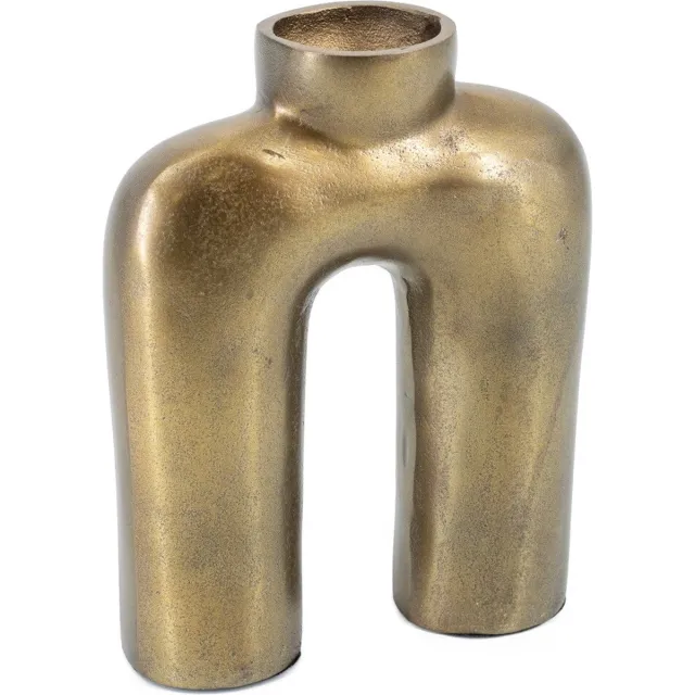Homebound by Kolony HomeBound by KY | Vaas metaal boog goud | 18x6.5x22.5cm | metalen bloemenvaas