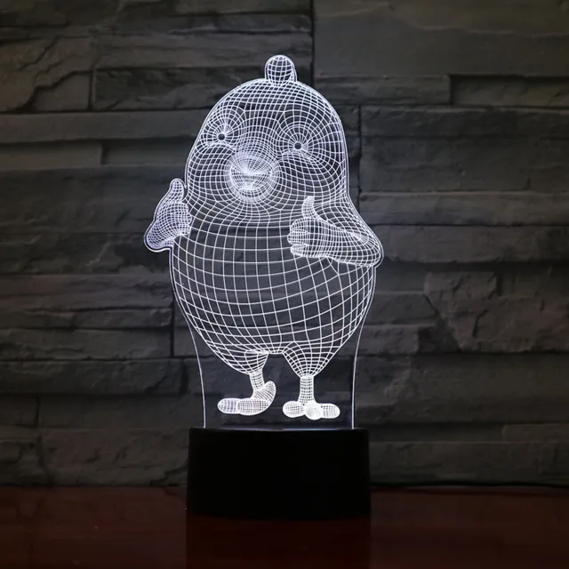 MC Living 3D Led Lamp Met Gravering - RGB 7 Kleuren - Kuiken
