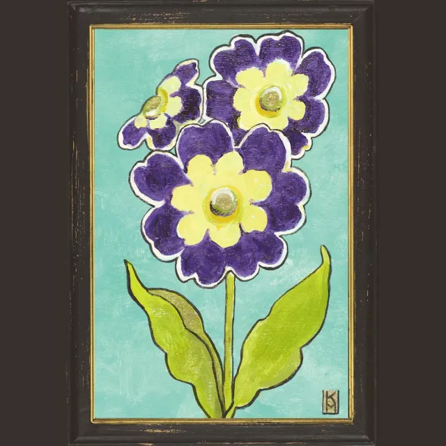 Meander elegant home accesoires Lijstje hout zwart met Primula - reproductie Kittie Markus