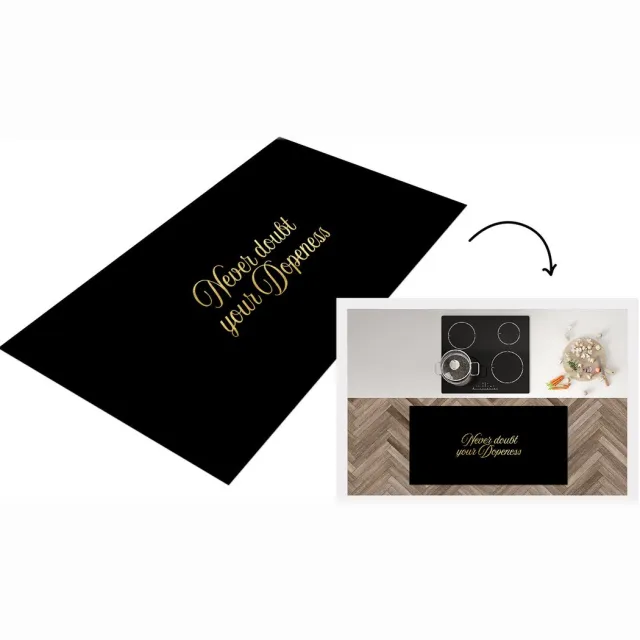 KitchenYeah Keukenloper - Loper keuken - Quote - Zelfvertrouwen - Goud - Zwart - Keukenloper vinyl Multicolor