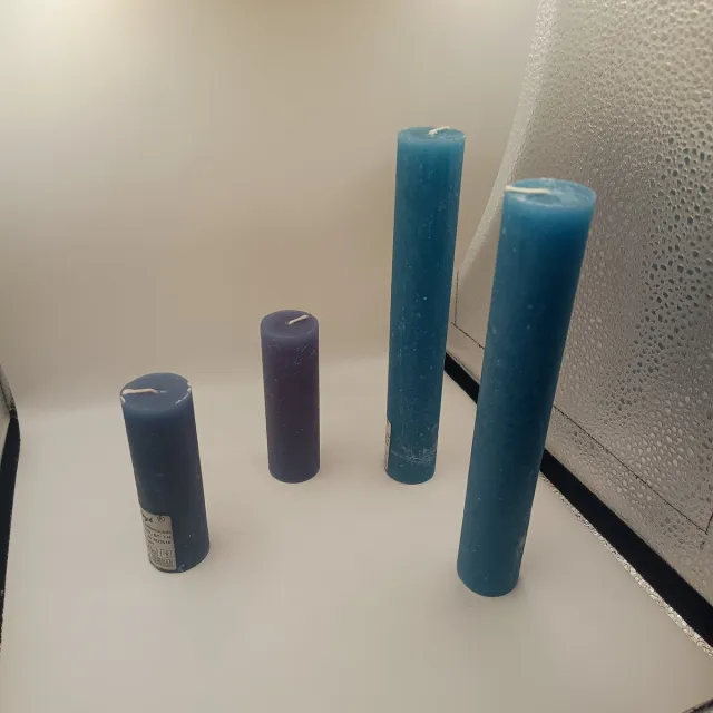 Sempre Set van 4 kaarsen - blauw - hoge volumekorting