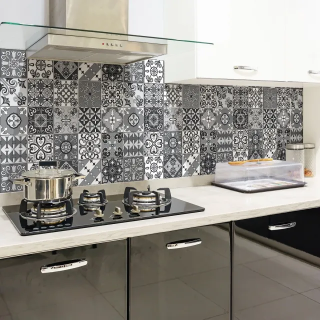 Ambiance Sticker Zelfklevende tegelmuurstickers voor keuken en badkamer - 24 Geomeno Azulejo tegelstickers - 24 stickers 20x20cm Multi color