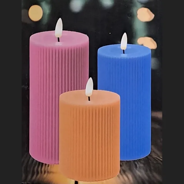 Villa Volance Buitenkaars LED Felle Kleuren 3 stuks Roze/blauw en oranje
