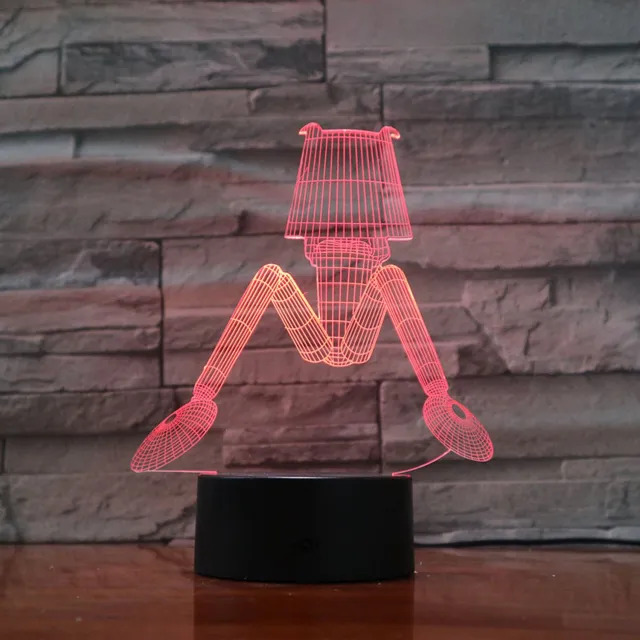 MC Living 3D Led Lamp Met Gravering - RGB 7 Kleuren - Lamp Met Open Benen