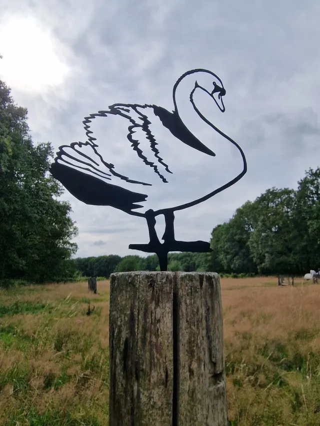 Wondersathome Metalen Boom Prikker - Boom Steker - Zwaan - Swan - Metalen Vogel - Tuin Vogel - Tuin Hanger - Tuindecoratie - Metal Bird - Garden Ornament Zwarte Zwaan