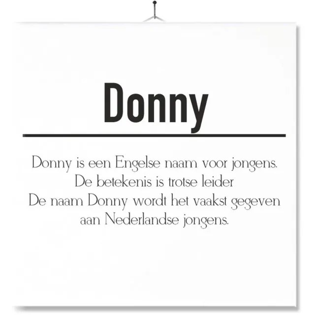 MC Living Tegel Met Opdruk | Betekenis | Kado | Cadeau | Met Naam - Donny Multi-Color