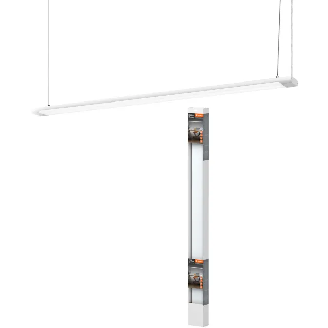 LEDVANCE Office Line Slab, platte kantoorplafondlamp, 1,2 m, 40 W, 4400 lm, 4000 K, 840 koudwit, 3-traps dimbaar, wit aluminium IP 20