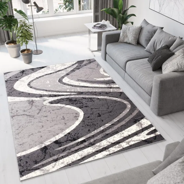 Tapiso Dream Vloerkleed Grijs Modern Abstract Woonkamer Tapijt Maat- 120x170