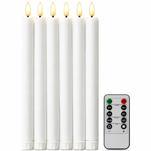 SWGOTA Led kaarsen - 1 stuk, wit met gladde afwerking en vlamvormige top, uitvoering voor afstandsbediening, zonder afstandsbediening