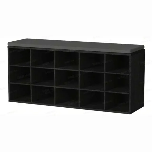 DailySupplies® Schoenenbank met Zitkussen - Schoenenrek - Schoenenbank - Halmeubel Zwart
