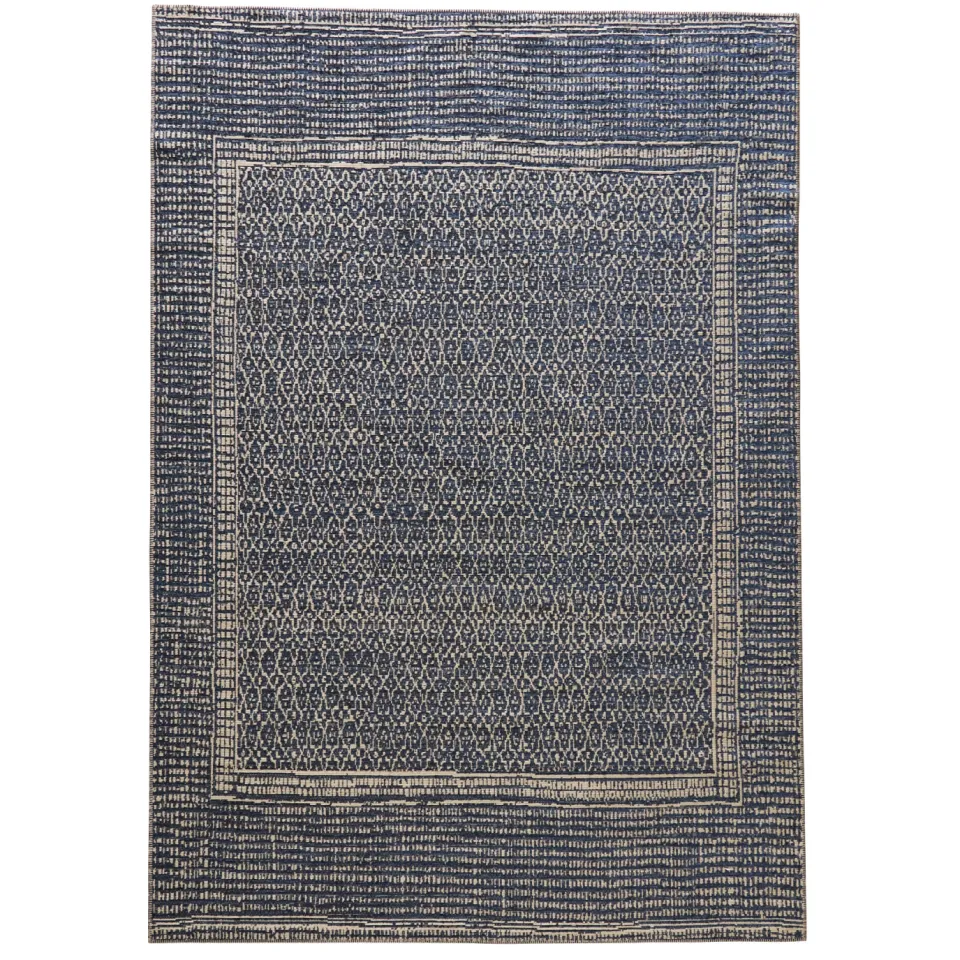 NOUS Living Tulia vloerkleed blauw blauw/zand