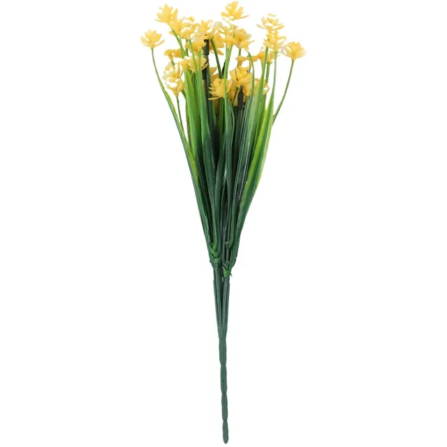 Happiq Set van 4 Kunstbloemen Boeketten – Gele Decoratiebloemen voor Bruidsboeketten, DIY Bloemstukken, Tafeldecoratie en Bloemarrangementen – Geel Yellow