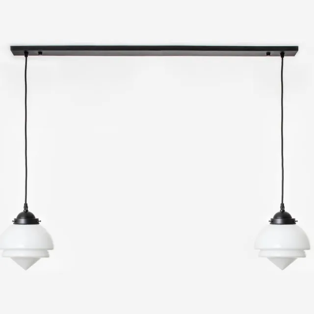 Coloured by Art 2 x Small Pointy lampen aan plafondbalk Moonlight - Art Deco Trade Wit