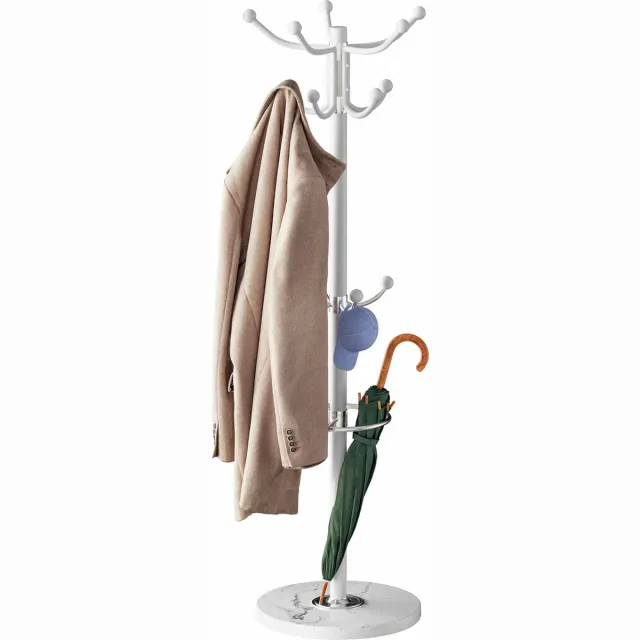 Casaria Kapstok - Staand 14 haken 5 Armen Draaibaar 37x37x175cm - Wit
