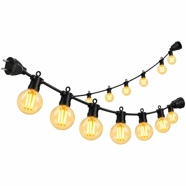Marqs Buitenverlichting - Terrasverlichting buiten -Lichtslinger - Kerst - Feest - Prikkabel met lampen - Waterdicht - 9 Meter