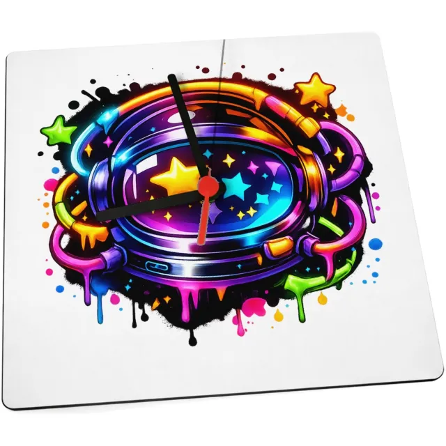 Mr Cadeautjes Klok 19 x 19 - design Glow-tech drinkdesign voor jongeren | cadeau Wit