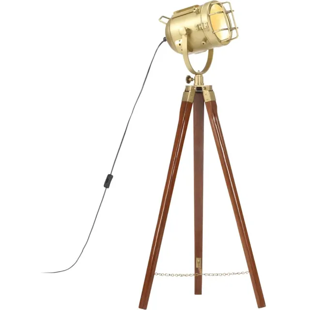 vidaXL Vloerlamp driepoot 97 cm massief mangohout Bruin