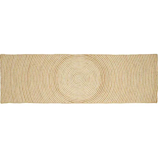 vidaXL Gebied Tapijt Natuurlijk en Wit 80 x 200 cm Jute