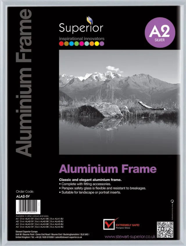 Seco fotolijst - A2 - 42 x 59.4cm - zilver geborsteld aluminium - 11mm frame