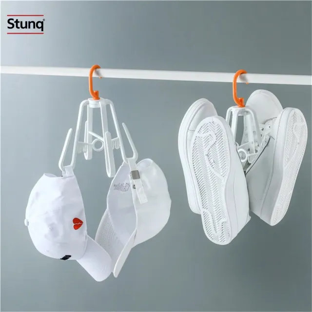 Stunq Multifunctionele draaibare schoenenrek opvouwbare plastic hangende schoenenorganizer - Wit