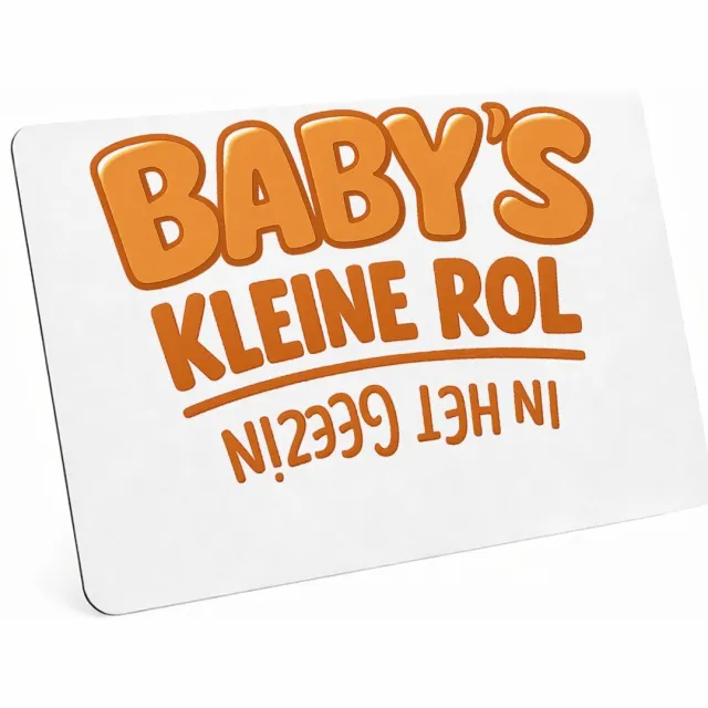 Mr Cadeautjes MDF magnetische fotolijst 28 x 19 - design Humoristische babyboodschap met omgekeerde typografie | cadeau Wit