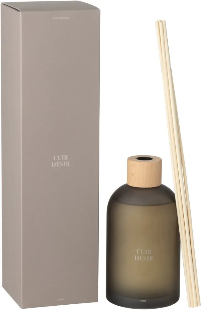 J-Line geurstokjes Accords Essentiels - Cuir Désir - bruin - 550 ml