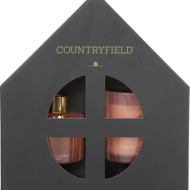 Countryfield Giftset (geurstokjes & geurkaars) Romance Roze