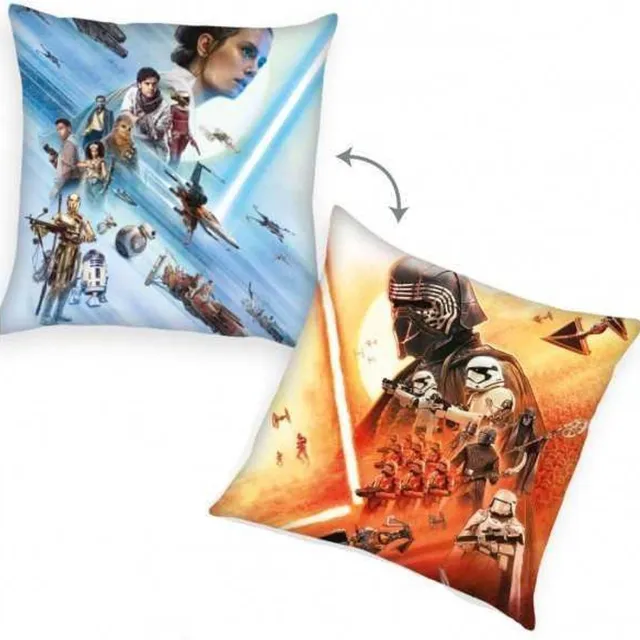 Disney Sierkussen Star Wars- 40x40cm- polyester- gevuld, zacht- Disney- film- oranje en lichtblauw