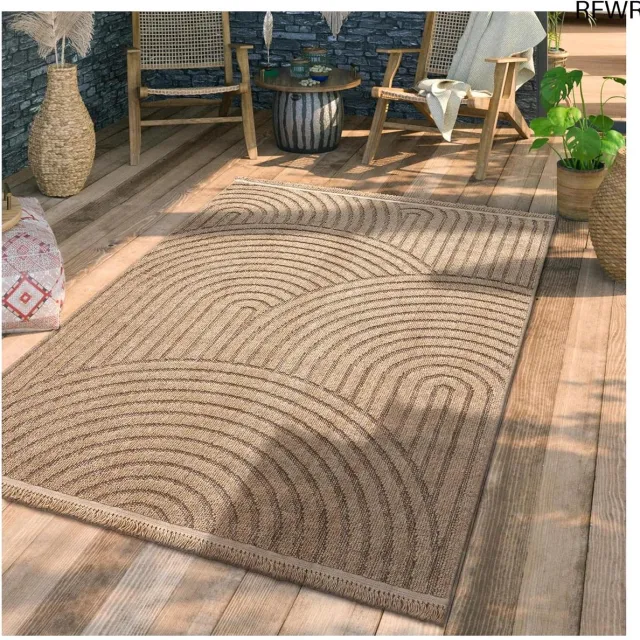 RFWR Vloerkleed voor Binnen en Buiten - Boho Patroon in Beige - 80x150 cm