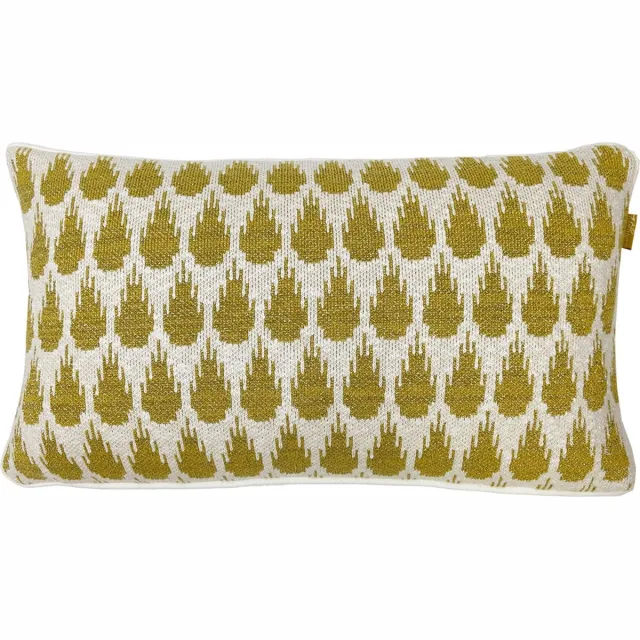 Malagoon Botanic mini knitted cushion gold