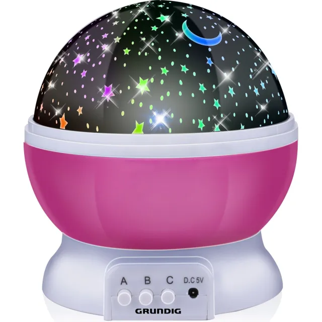 Grundig Nachtlamp sterren projector - 3 standen - 360 graden - galaxy projector sterrenhemel - roze