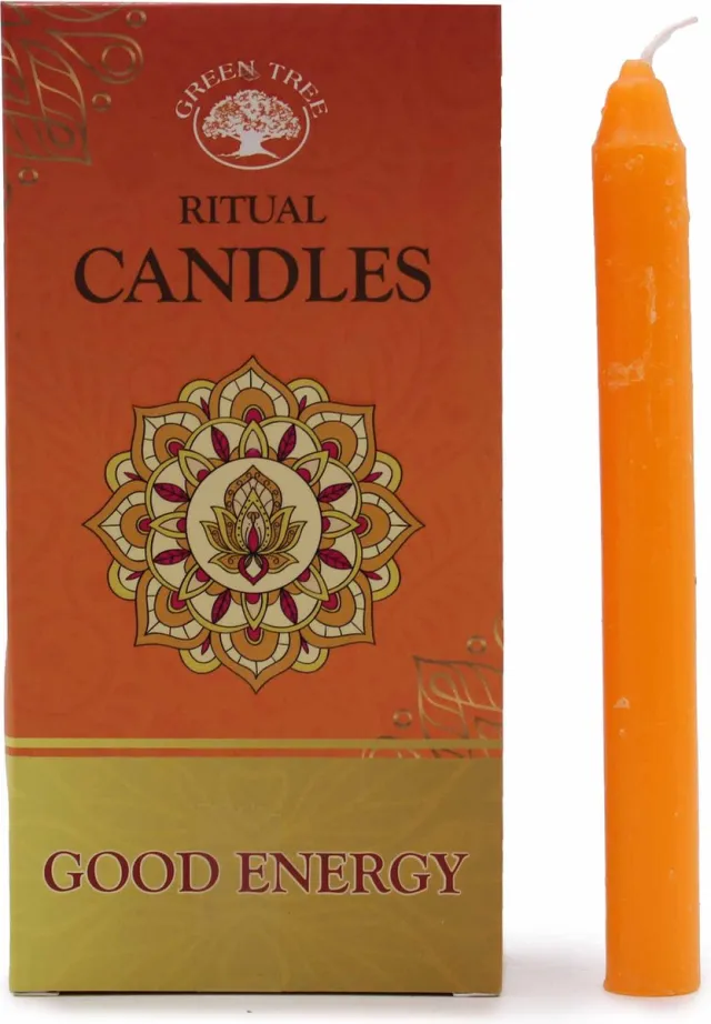 Green Tree Candle Rituele Kaarsen Goede Energie - Ritual Candles - Good Energy - (10 Stuks) Multicolor