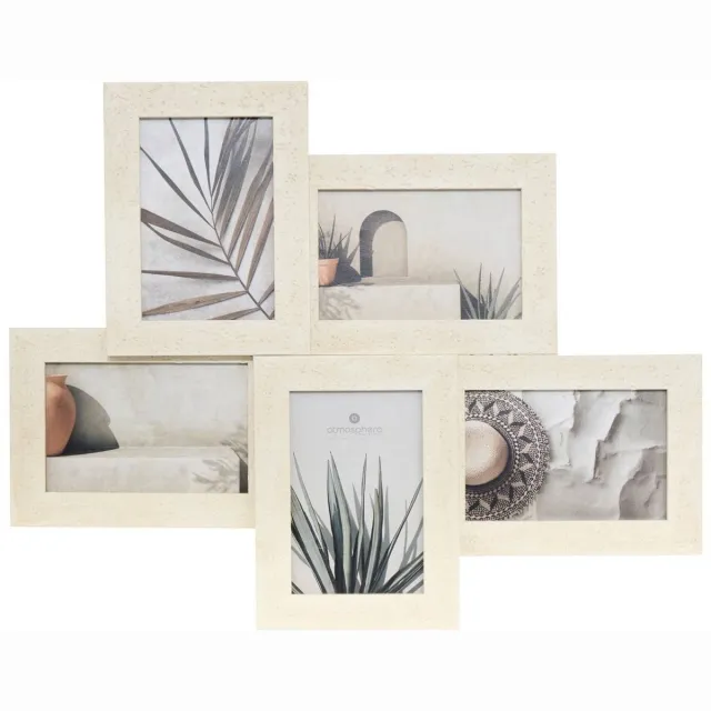 Atmosphera Fotolijst voor 5 foto's met travertine-effect ANAYA Beige