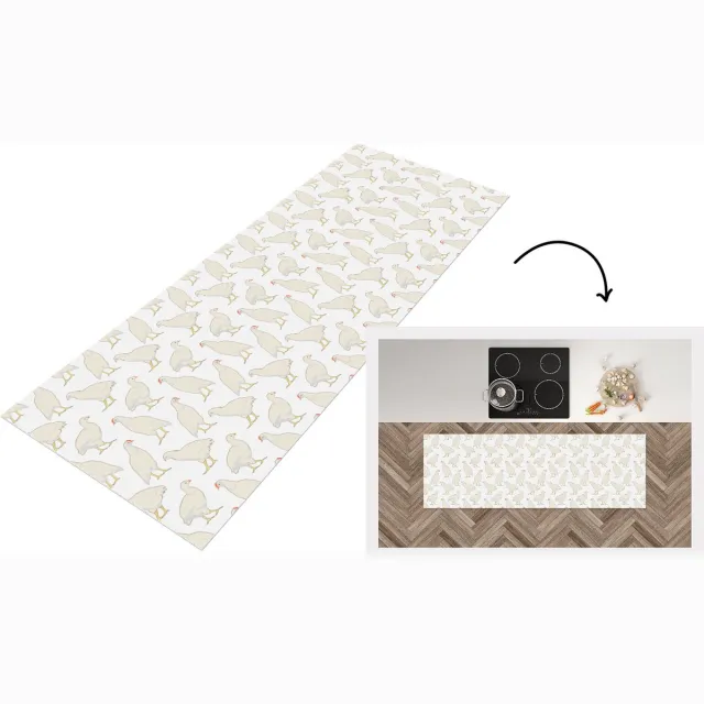 KitchenYeah Keukenloper - Loper keuken - Vogel - Kippen - Patronen - Keukenloper vinyl Multicolor