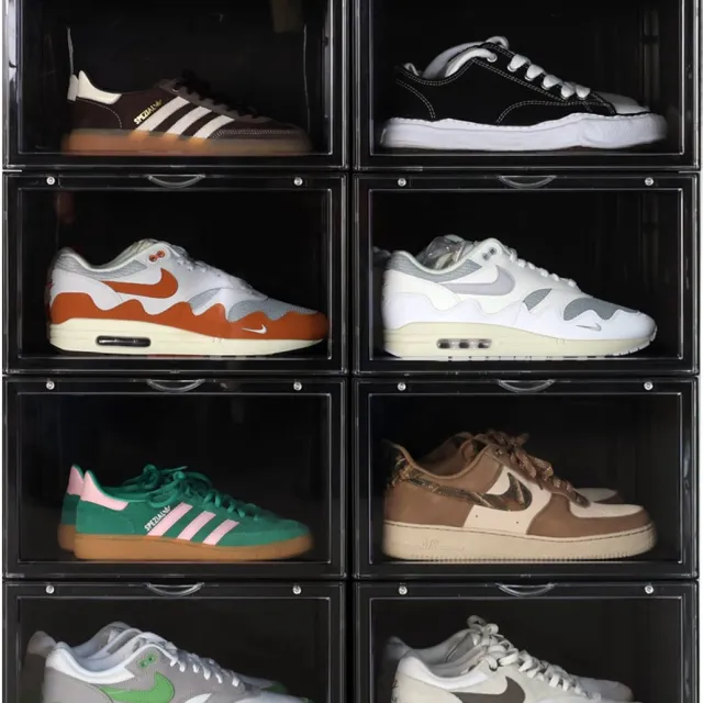 Sneakerstack Sneakerbox Zwart – 8 stuks - Stapelbare Schoenenbox – Past tot schoenmaat 48 – Premium Opbergbox