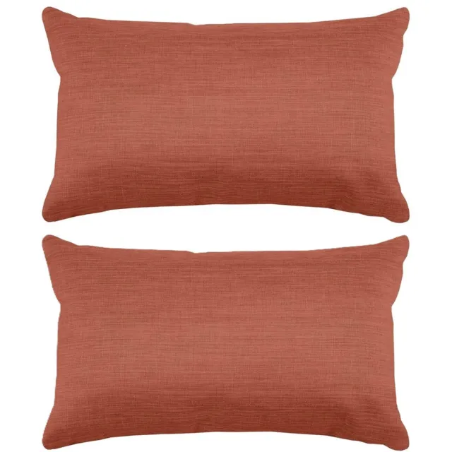 Stof Textile sierkussen Bea - 2x - terracotta - 30 x 50 cm - bank kussens - zitkussens - binnen/buiten - polyester Terracotta bruin