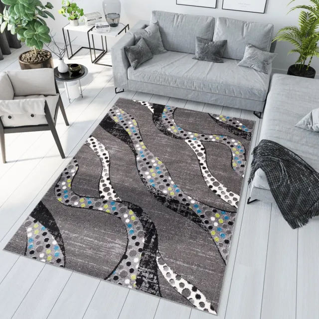 Tapiso Jawa Vloerkleed Grijs Abstract Laagpolig Modern Tapijt Grijs Antraciet 2