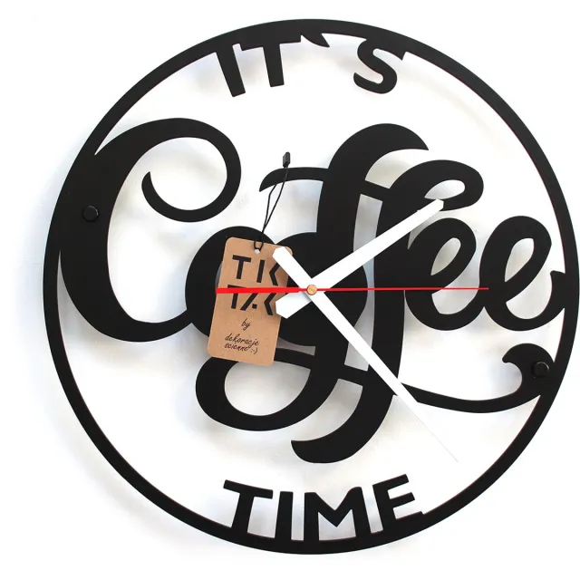 TikTak Decorizzly Coffe Serie - Wandklok - Grote Wijzerplaat - Stijlvol Ontwerp - TIKTAK Zwart