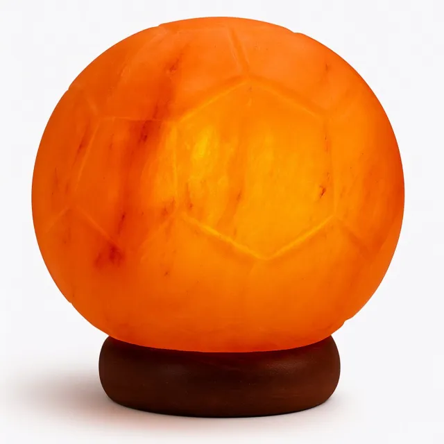 Pink Gold Zoutlamp – Himalayazout Voetbal Lamp – Tafellamp / Sfeerlamp – 20 cm – ca. 4–5 kg – Met Dimmer Roze