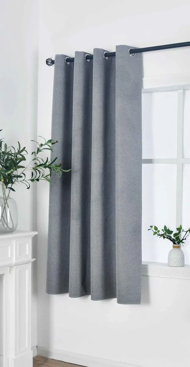 Ibenzoa Grijze verduisteringsgordijn met herringbone patroon en elegante uitstraling grijs