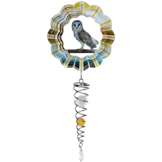 Spin Art/Cooking Vinyl Windspinner, Spin Art, Barn Owl/Kerkuil Artist Crystal Tail, ACTBOWL Multicolor