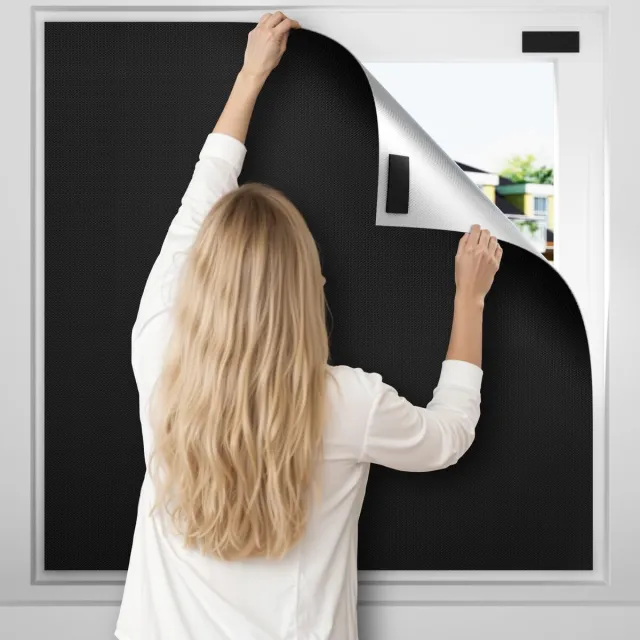 Mrilary Zwarte Draagbare Verduisteringsrolgordijn, 100 X 150 Cm, Met 100% Ondoorzichtige Coating, Thermisch Verduisteringsgordijn, Zonwering, Voor Ramen, Deuren, Slaapkamers, Zolders En Slaapzalen