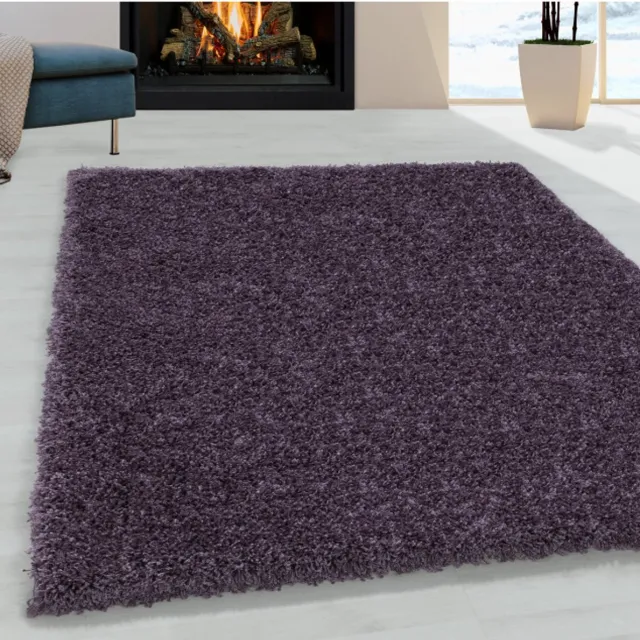 TapisTrend Harig tapijt Paars Shaggy design vloerkleed voor de woonkamer, zachte pool, monochroom vloerkleed voor de slaapkamer