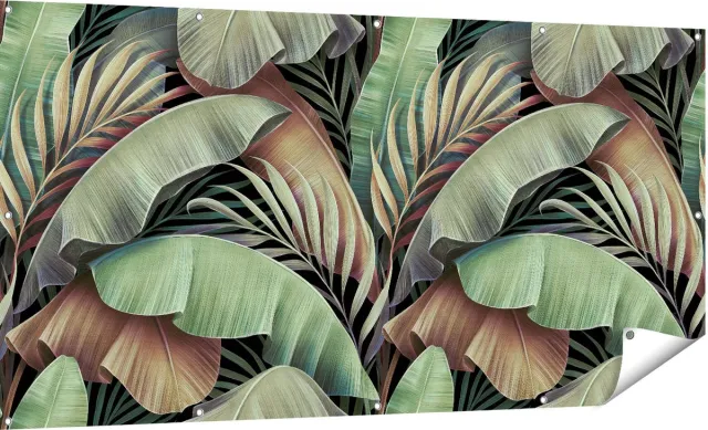 Gards Tuinposter Tropische Bladeren - 180x90 cm - Tuindoek - Tuindecoratie - Wanddecoratie buiten - Tuinschilderij Multikleur