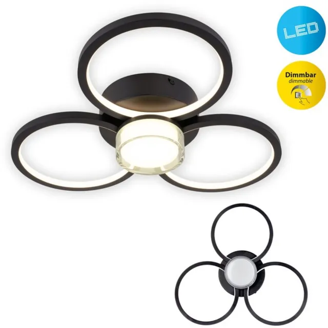 Näve Leuchten Plafondlamp Hanglamp geïntegreerde LED "CIMO" diameter 43,6cm Metaal Kunststof Zilver, Zwart