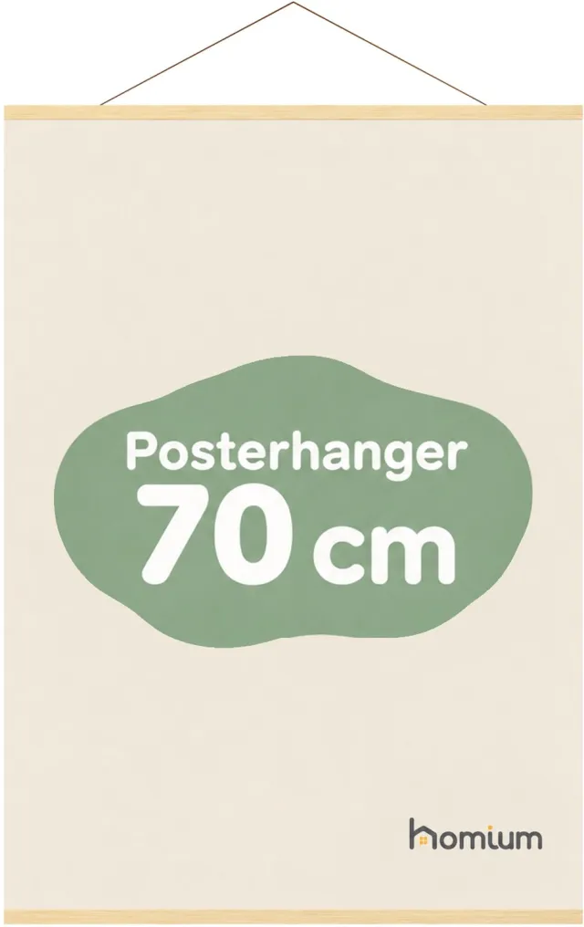 Homium Posterhanger 70 cm - Marupa hout - poster ophangsysteem - Posterlijst - Posterhouder