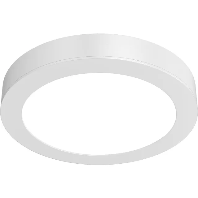 BES LED LED Paneel Slim Opbouw - Brinton Thin - 24W 2400lm 120° Bundelhoek - Helder/Koud Wit 6500K - IP40 - Rond - Wit - Ø300mm