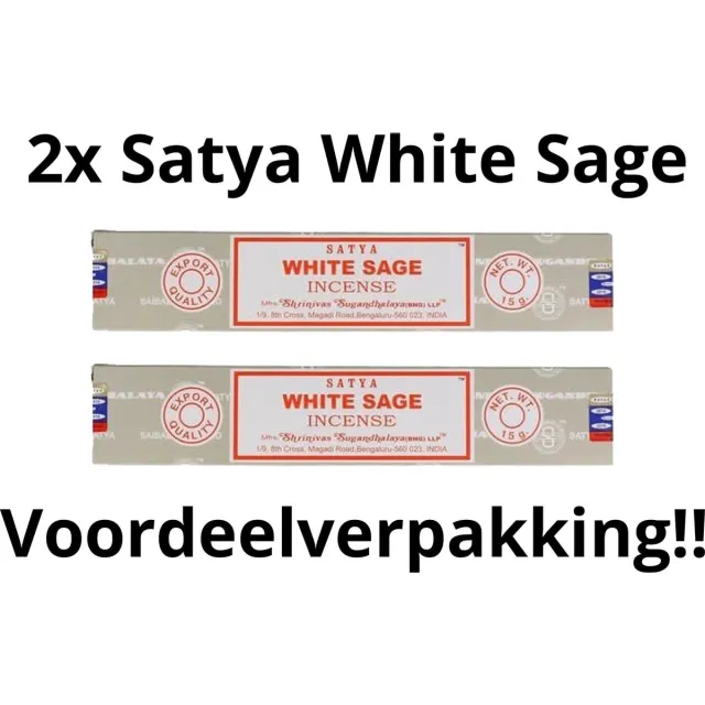Satya Wierook Stokjes - White Sage - Witte Salie Wierookstokjes - Incense - 2x15 Gram - 2 STUKS Mosterd geel